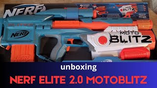 Unboxing and Playing Nerf Elite 2.0 Motoblitz CS-18 2 in 1 Blaster /1 Shot 6 Darts