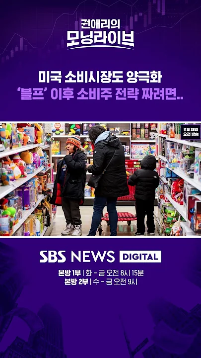 미국 소비시장도 양극화 '블프' 이후 소비주 전략 짜려면... #권애리모닝라이브 #권모라 #shorts