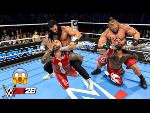 Brock Lesnar and Roman Reigns Take Down The Usos at Smackdown | WWE 2K26 Gameplay