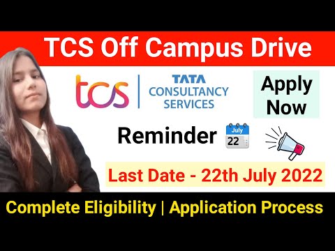 ?Reminder?️TCS Registration Last Date 22/July/22 | TCS Off Campus Drive | TCS nextStep  registration