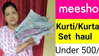 Meesho kurti/kurta set haul  meesho kurti haul under 500  meesho kurti haul 