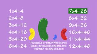 Jumping Jellybeans 4 times table by Peter Weatherall