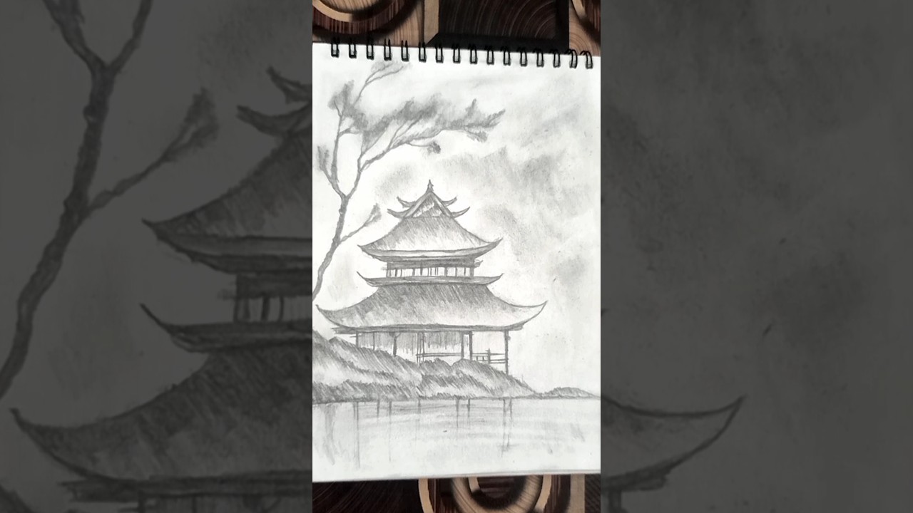 Japanese temple Pencil Sketch 👀 