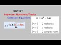 Polycet | Quadratic Equations | Important Topics and Questions  #polycet2025 #quadraticequation
