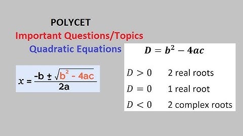 Polycet | Quadratic Equations | Important Topics and Questions  #polycet2025 #quadraticequation