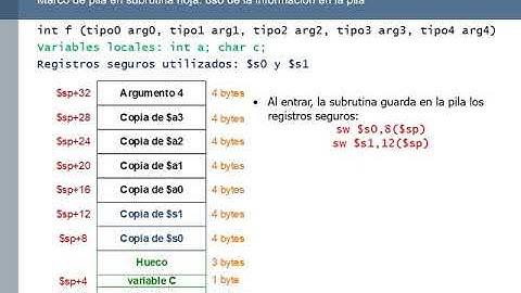 Subrutinas en ensamblador de MIPS: ejemplo básico de uso de la pila