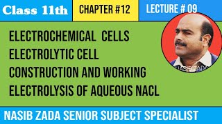 Electrochemical Cells/ Electrolytic Cell /Electrolysis of aqueous Sodium Chloride @NASIBZADASSS