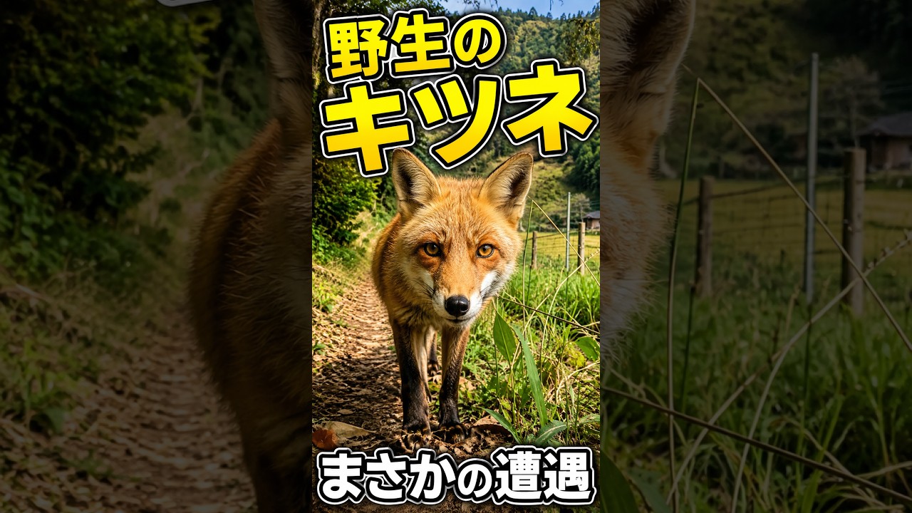 突然現れた野生のキツネ🦊 - YouTube