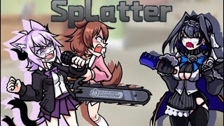 Splatter but Ouro kronii and Nekomata okayu and Inugami korone sing it