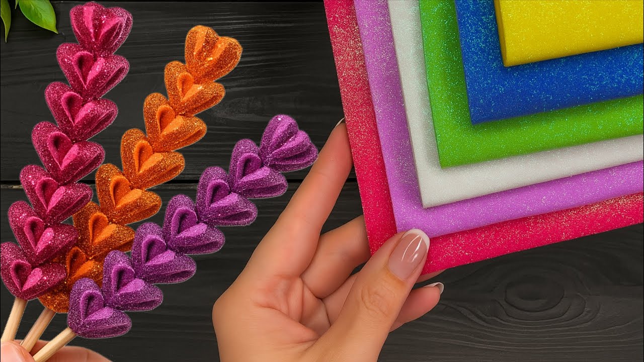 Easy Foam Sheet Flowers and Decoration | Glitter EVA Foam DIY Tutorial