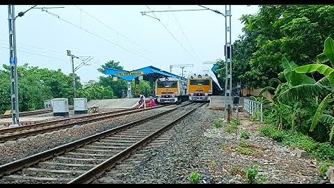 Back to Back Bandel-Howrah & Barddhaman-Howrah Emu Local Train Passing At Mankundu Station