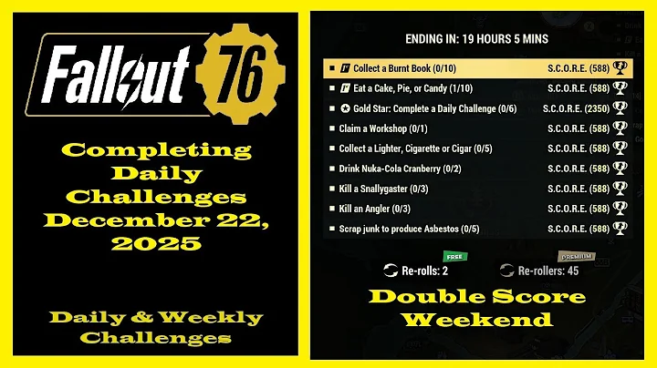Completing Daily Challenges For December 22, 2025 - Fallout 76 Daily Challenges Guide - Double Score