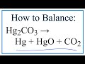 Decomposition of Mercury(I) Carbonate