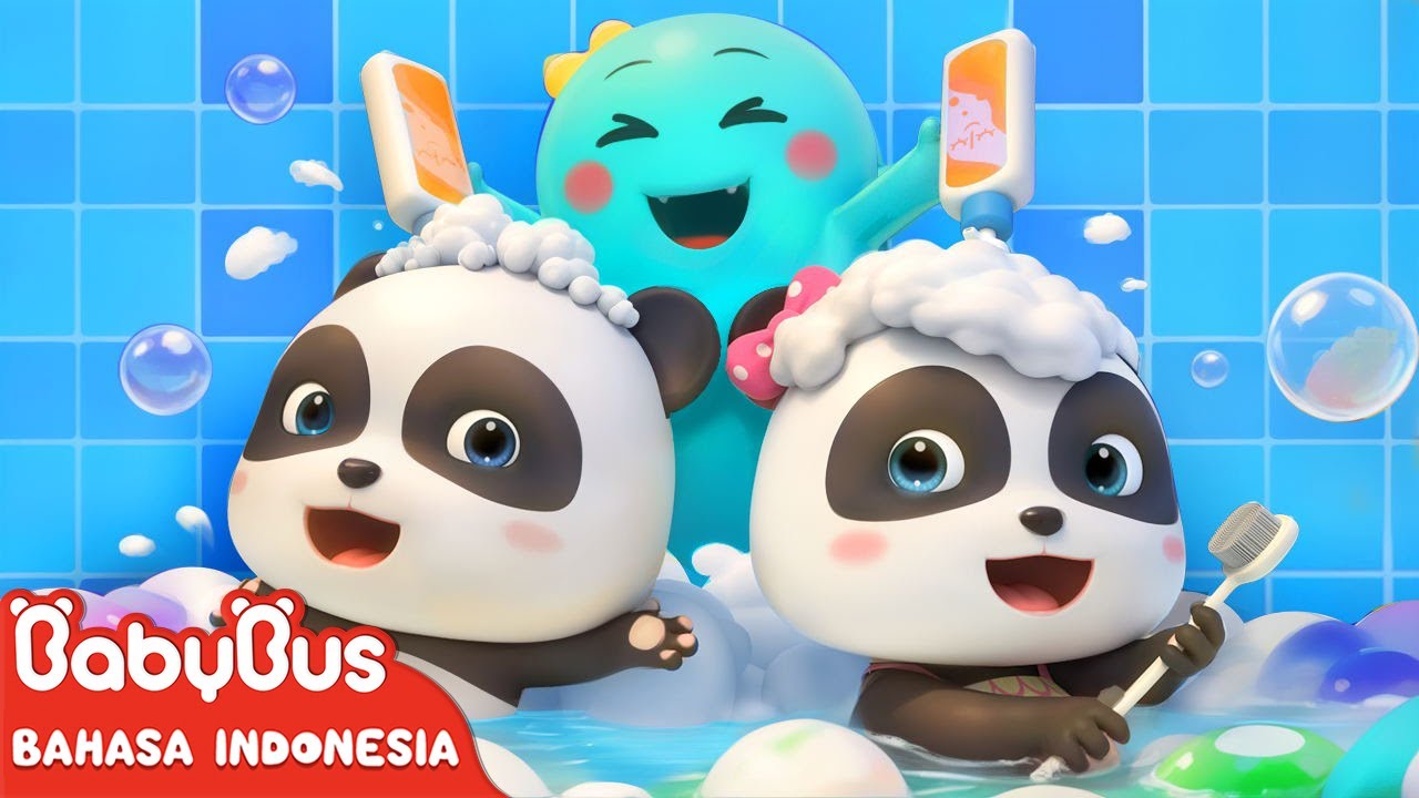 Lagu Mandi | Monster Suka Air Mandi | Lagu Kebiasaan Baik | Lagu Anak | BabyBus Bahasa Indonesia