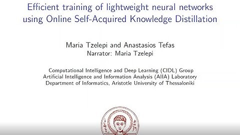 Efficient Training of Lightweight Neural Networks Using Online Self-Acquired Knowledge Distillation