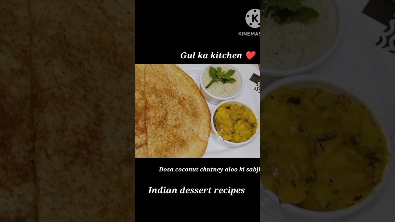 Indian dessert recipe Dosa coconut chutney with aloo sabji South Indian recipes
