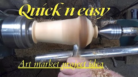 wood turning a Twig pot to sell at craft fairs