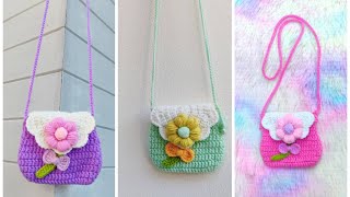 crochet mini bag | How to crochet mini bag |  #diy #crochet #โครเชต์ #ดอกไม้โครเชต์ #diycrafts