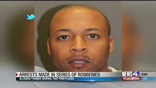 Two arrested on 77 felony charges in robberies at Tucson fast-food chains