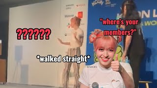 NMIXX LILY reaction when she realized her members weren't following her on stage