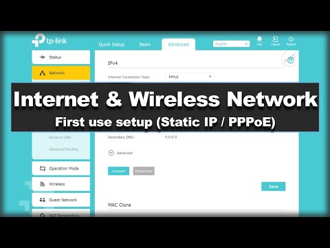 TP-Link Archer Internet connection & Wireless network setup (Static / PPPoE)