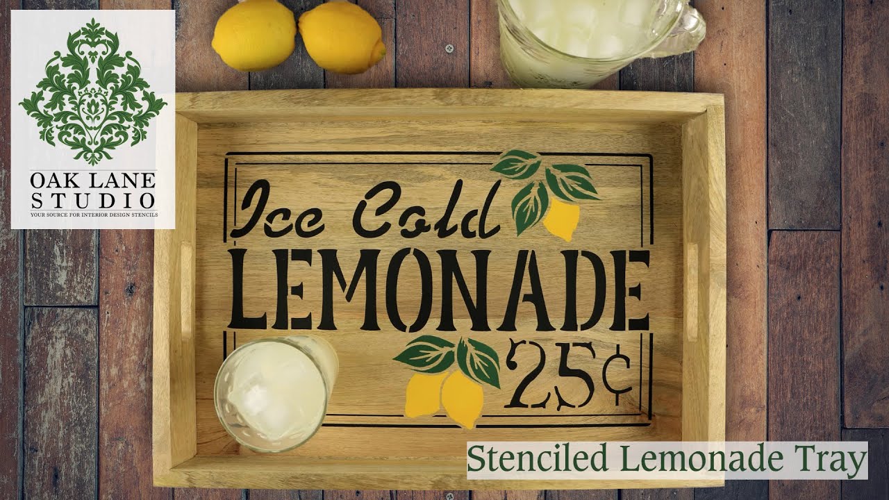 Antique Farmhouse Stenciled Lemonade Tray