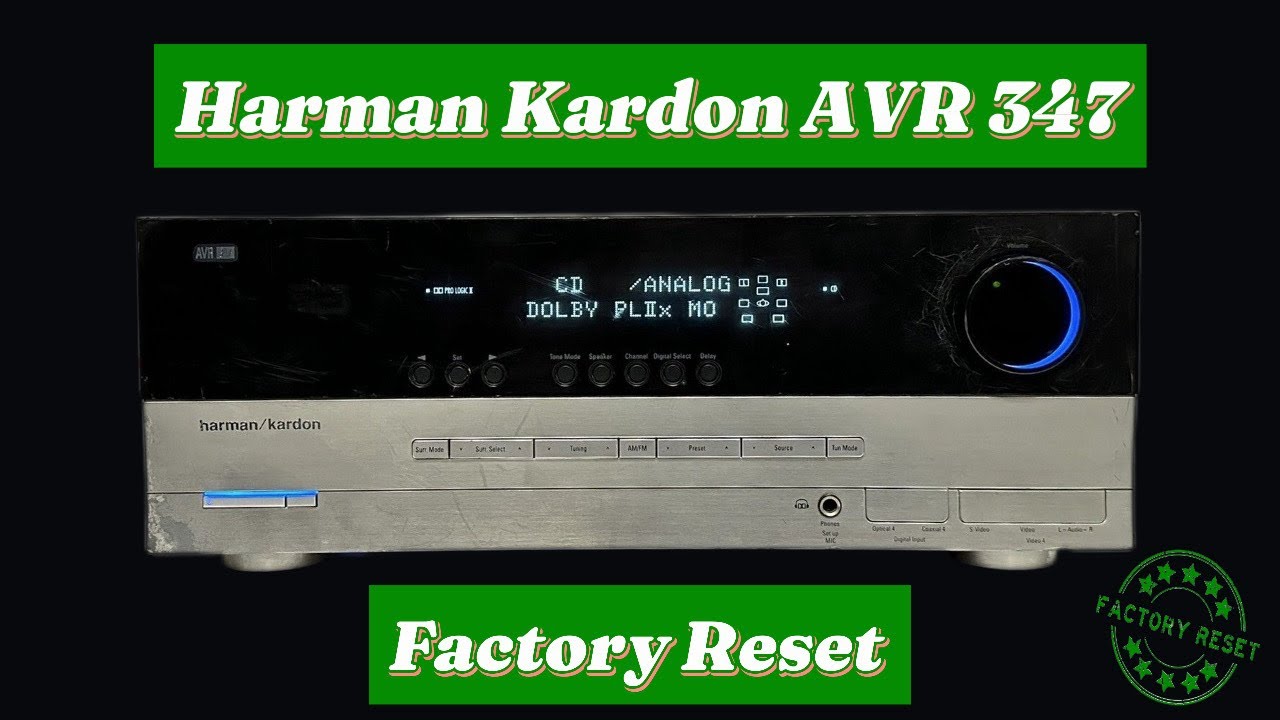 How To Factory Reset Harman Kardon AVR 347 Receiver - YouTube