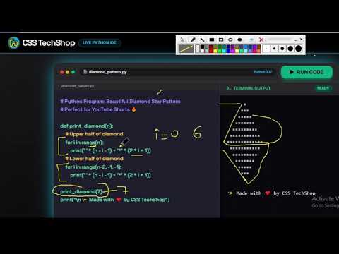 🚀 Python Diamond Star Pattern – The Most Beautiful Pattern You’ll Ever Code! ✨