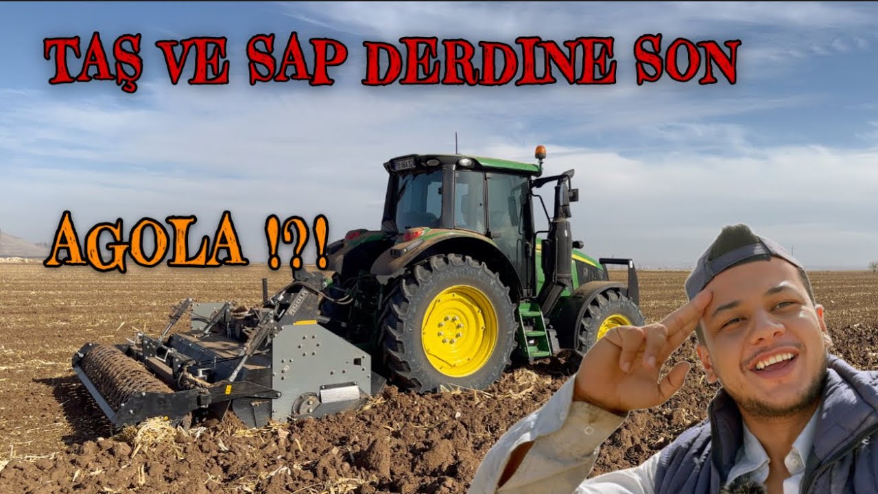 JOHNDEERE 120M-AGOLA 300 PLUS TAŞ VE SAP GÖMME MAKİNESİ/TEK SEFERDE TARLA HAZIRLAYAN TEK MAKİNE