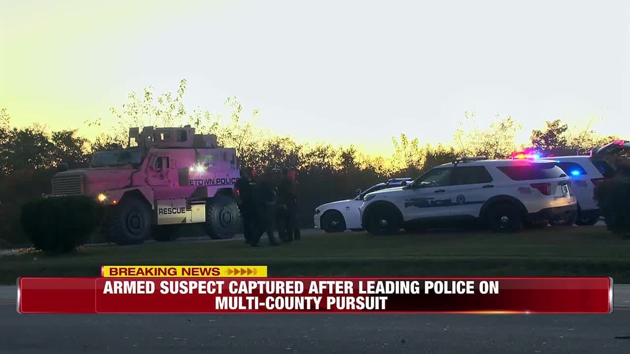 Armed suspect captured after leading police on multi-county pursuit ...