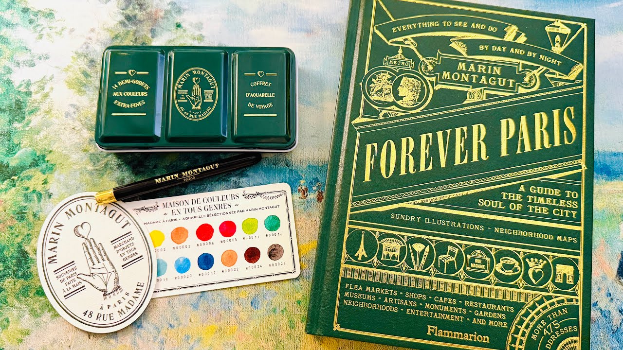 Образцы акварельной палитры Marin Montagut из Парижа в карманном скетчбуке Moleskine!