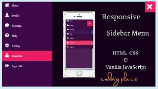 Create a Responsive Sidebar Menu Using HTML CSS & Javascript | Dashboard Sidebar Menu How To Create Responsive Sidebar Menu Using Html Css Javascript Dashboard Sidebar Menu