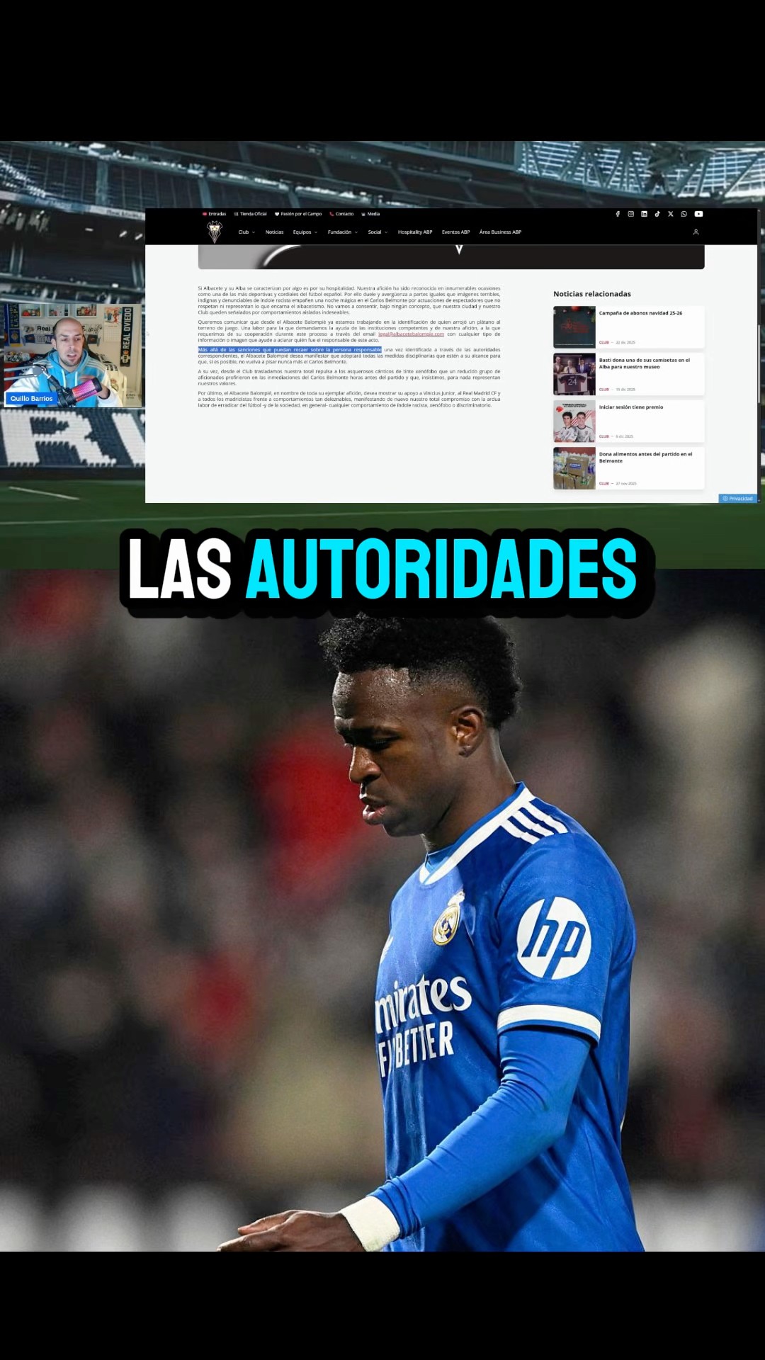 🚨 EL COMUNICADO DEL ALBACETE SOBRE VINICIUS DEBERÍA SER VIRAL
