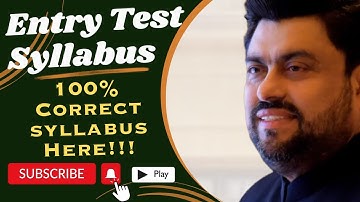 Governor Sindh IT Course Entry Test Syllabus | Entrance Exam Detail | Other Detail #earnmoney