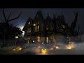 Spooky Halloween Ambience  Night Rain 🎃 8 Hours I Haunted House Thunder & Rain