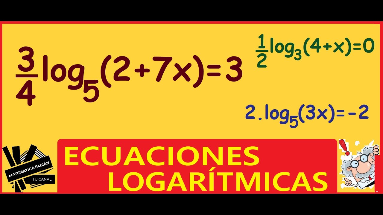 ECUACIONES LOGARÍTMICAS aplicando definición (paso a paso) - YouTube