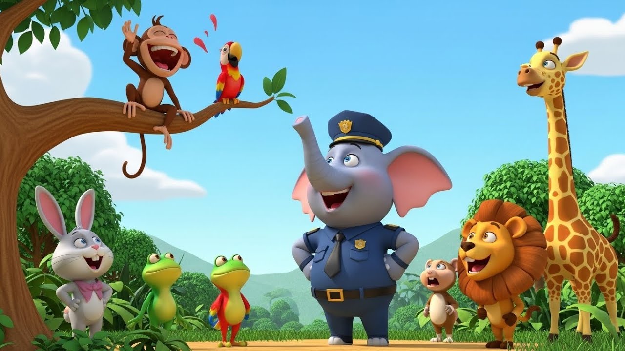 Jungle Police vs Cheeky Monkey | kids nursery rhymes | Baby Song, Fun Jungle Adventure Cartoon 🌴🐒🚓🎵