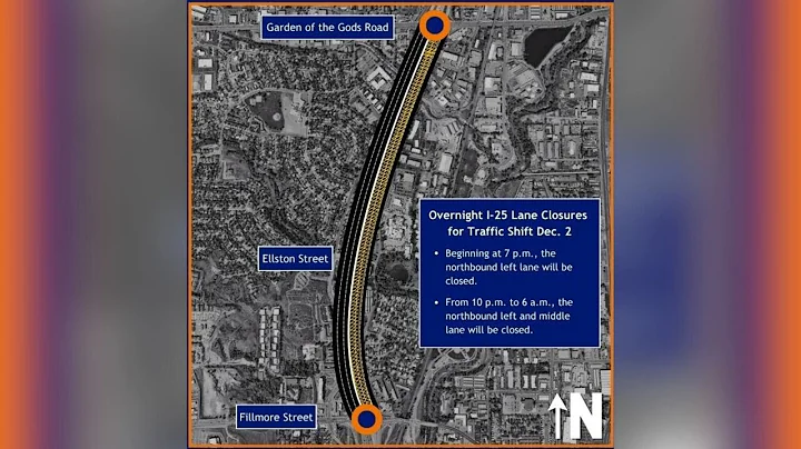 Upcoming overnight closures on I-25 from Garden of the Gods to Fillmore Street