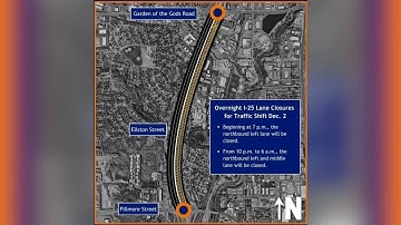 Upcoming overnight closures on I-25 from Garden of the Gods to Fillmore Street