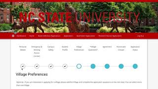 NC State Housing Application for 2020-2021