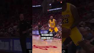 LeBrons three had the bench FIRED up #lakers #NBAPlayoffs