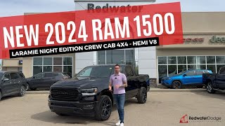 New 2024 Ram 1500 Laramie Night Edition Crew Cab 4x4 - HEMI V8 | Stock # RR17513 - Redwater Dodge