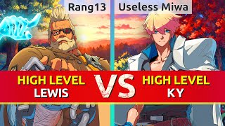 GGST ▰ Rang13 (Goldlewis) vs Useless Miwa (Ky). High Level Gameplay