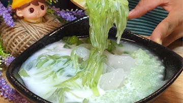 Dừa Nước Dầm Sữa - Chè dừa nước kiểu mới hương Lá Dứa thơm lừng, đẹp mắt | Le Anh Cooking