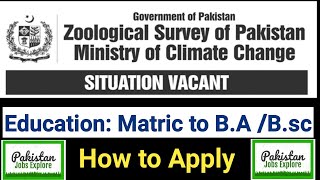 How to Apply Zoology Survey Pakistan Jobs 2021 | Zoological Survey Department of Pakistan Jobs 2021