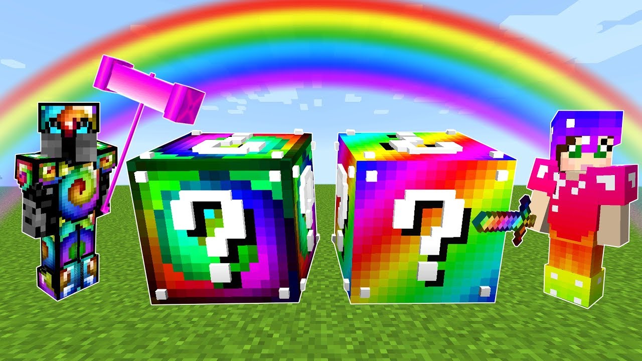 Minecraft Rainbow Vs Spiral Lucky Block Challenge Modded Mini - roblox rainbow lucky block challenge