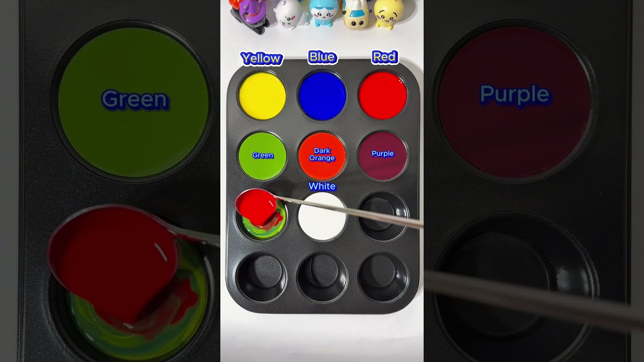 White + Yellow + Blue + Red #mixing #satisfying