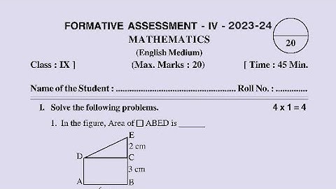 Ap 9th class maths Fa4 💯real question paper 2023-24 with answers|9th fa4 maths question paper 2024