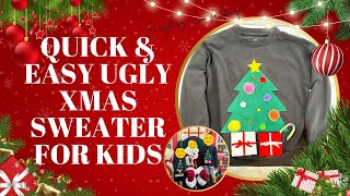 Quick Easy Ugly Xmas Sweater For Kids All Materials From Walmart