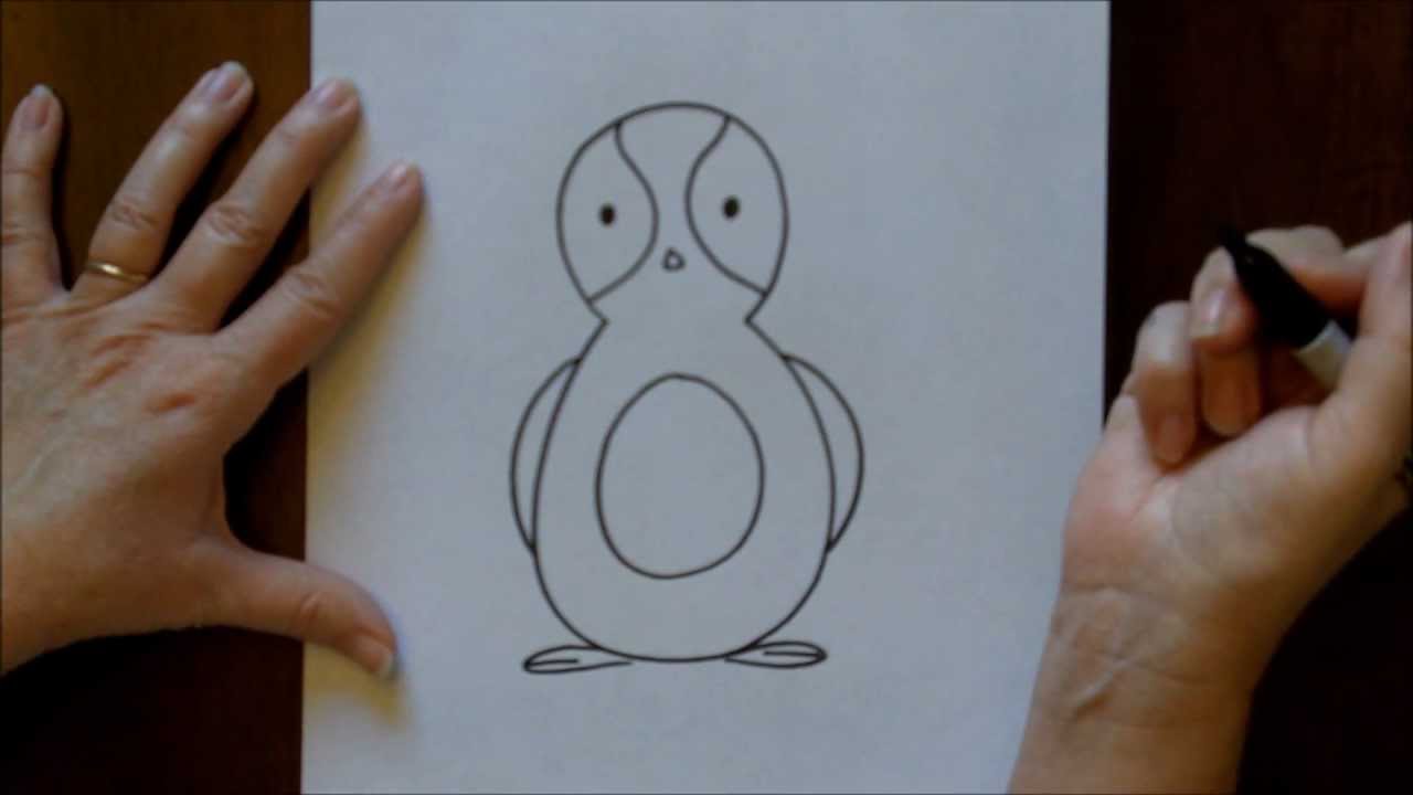 How to Draw a Cartoon Penguin Free Drawing Lesson for Kids ...